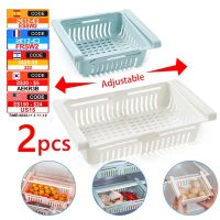 1 2Pcs Kitchen Organizer Fridge Storage Drawer Box Extendable Refrigerator Chest Shelf Home Storage Case Plastic Cabinet Shelves