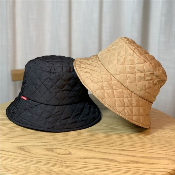 cw-2023-cotton-padded-female-korean-color-lattice-hat-web-fashion-flat-top-warm