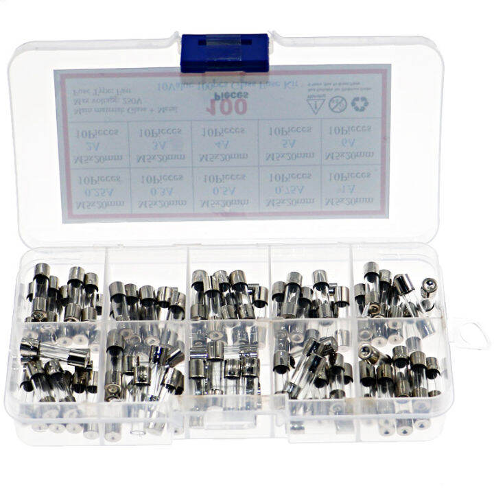 100pcs-5x20mm-0-25a-6a-quick-blow-glass-tube-fuse-assorted-kit-fast-blow-glass-fuses-fuses-accessories