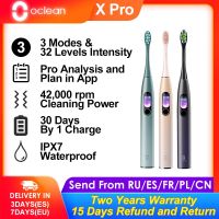 แปรงสีฟันทุกรุ่นแปรงสีฟันไฟฟ้าพลังคลื่นเสียงผู้ใหญ่ Oclean X Pro IPX7 2-In-1ชาร์จเร็วสีแท่นชาร์จโทรศัพท์หน้าจอสัมผัส