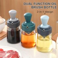 ✠✷ Oil Spray Bottle With Silicone Brush 2 In 1 Multifunctional Dropper Measuring Oil Dispenser Bottle For Kitchen Baking BBQ Grill