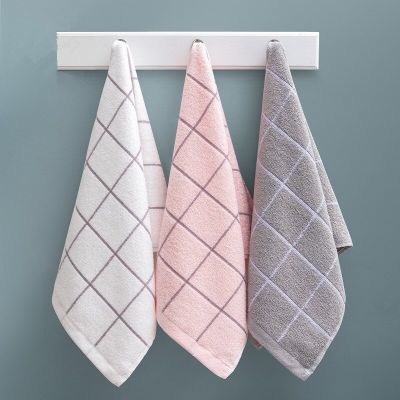 1Pc 34x71cm 100% Cotton Simple Lattice Adult Home Bathroom Daily Couple Wash Cloth Fashion Hand Face Towel