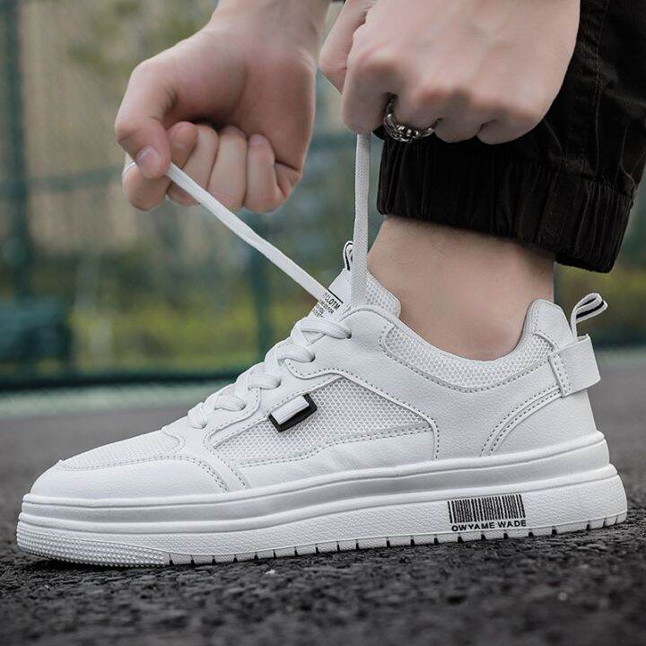 2023-new-men-casual-shoes-simple-male-sneakers-lightweight-leather-breathable-shoe-lace-up-white-flat-bottom-running-shoes-men