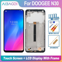 AiBaoQi ยี่ห้อใหม่6.55นิ้วหน้าจอสัมผัส1600X720จอแสดงผล LCD กรอบสำหรับ Doogee N30 N20 Y9 Plus ศัพท์