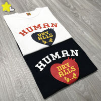 2023ฤดูร้อน Casual Slub Cotton Human Made เสื้อยืดผู้ชายผู้หญิง Streetwear แฟชั่น Heart Graphic Tee T เสื้อสีดำสีขาวพร้อมแท็ก