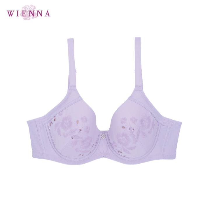 wienna-db91304-ชุดชั้นใน-เวียนนา-beauty-เสื้อชั้นใน-มีโครง-ไซซ์-b-c-d-32-36-สีออฟไวท์-ม่วง-เนื้อ-rose-carnation