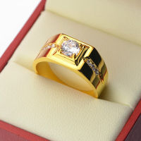 [COD] แหวนสีทองแหวนผู้ชายแหวนเพชรเทียมแหวนเครื่องประดับ Christmas Gift