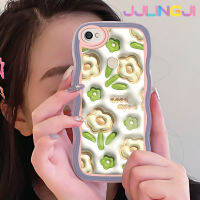 Jlingji เคสสำหรับ Xiaomi Redmi โน๊ต5A ไพรม์เคส Y1แฟชั่น3D ดอกไม้สีเขียวดีไซน์ใหม่คอลโลเวฟเคสมือถือกันกระแทกแบบใสเก๋ไก๋เคสโปร่งใสลายกล้องถ่ายรูปซิลิกาเจลป้องกัน