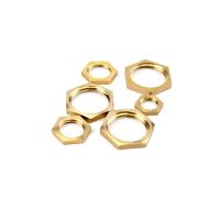 5Pcs/Lot Brass Hex Lock Nuts Pipe Fitting 1/8 1/4 3/8 1/2  BSP Female Thread Hexagonal Shank Cap Nails  Screws Fasteners