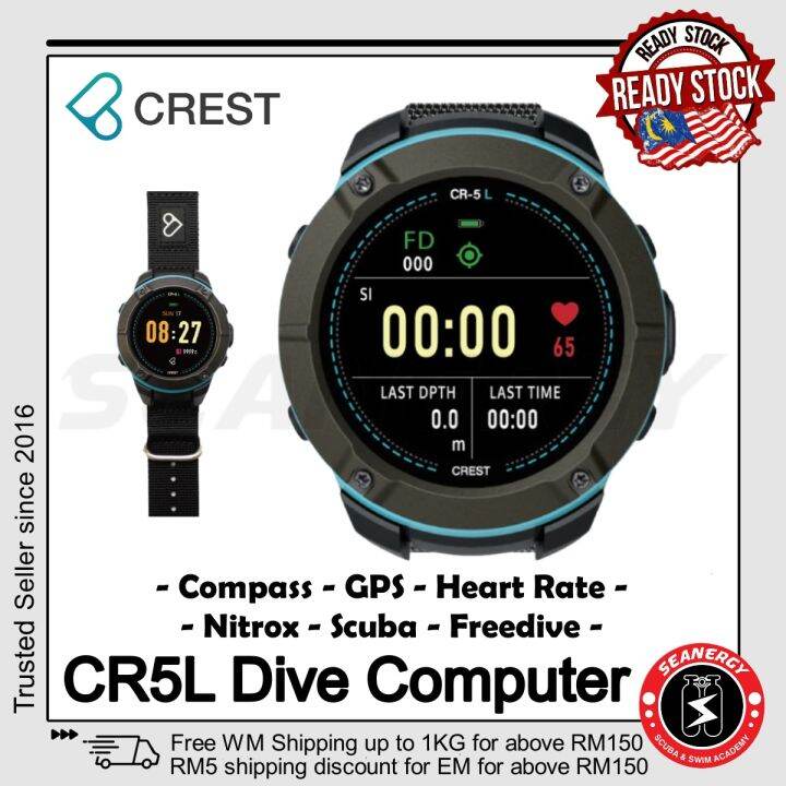 Crest CR5L Dive Computer for Scuba Diving Freedive Nitrox Heart Rate