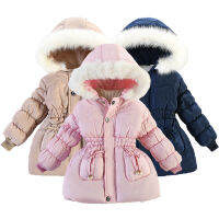 1 2 3 4 Years Girls Winter Warm Jacket 2021 New Heavy Thick Plus Velvet Hooded Coat For Kids Childrens Outdoor Travel Clothing