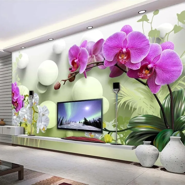 Custom Photo Wallpaper 3D Stereoscopic Ball Flower Modern TV Background  Decor Interior Bedroom Living Room Sofa Mural Wall Paper | Lazada PH