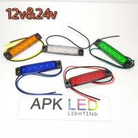 ไฟ LED 6smd แต่งเสริม ยานยต์ จักรยานยนต์ รถบรรทุก 12v&amp;24v (1ดวง)