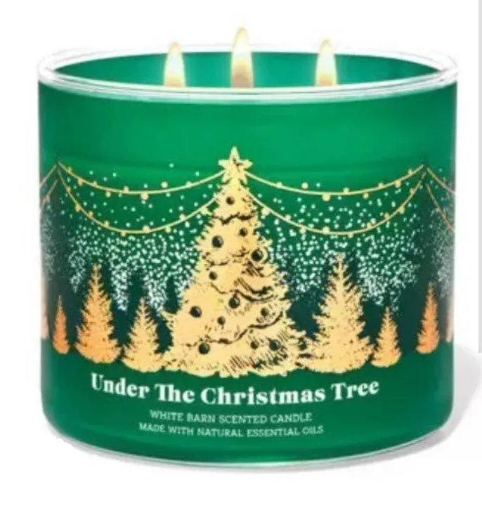 bath and body works under the christmas tree candle