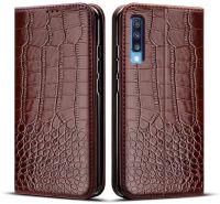 【Enjoy electronic】 case For Samsung Galaxy A50 Case Crocodile texture leather Phone Cover For Samsung A50 A505 A505F SM-A505F Case 6.4