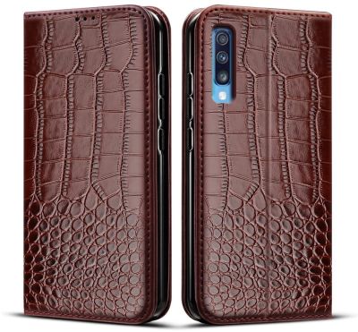 「Enjoy electronic」 case For Samsung Galaxy A50 Case Crocodile texture leather Phone Cover For Samsung A50 A505 A505F SM-A505F Case 6.4