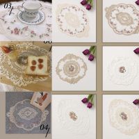 【CC】✁  Dining Table Embroidery Placemat European Fabric Insulation Plate Anti-Scald Coaster Desktop Decoration