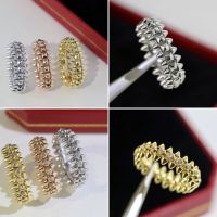 Titanium Steel Rose Gold Simple Rivet Diamond Ring Ladies Fashion Men Punk Style High Quality Couple Luxury Jewelry Gift