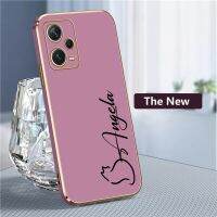 Custom Name DIY Case For Xiaomi Redmi Note 12 11 10 9S 8 7 9T 4 Pro MAX Square Plating  Soft Silicone Personalised Cover Electrical Safety