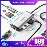 Vention USB ฮับ C 9 In 1 Type C To HDMI Rj45 USB 3.0 3.5Mm Pd การ์ดการ์ดความจำแท่นวางมือถืออะแดปเตอร์สำหรับตัวอ่าน