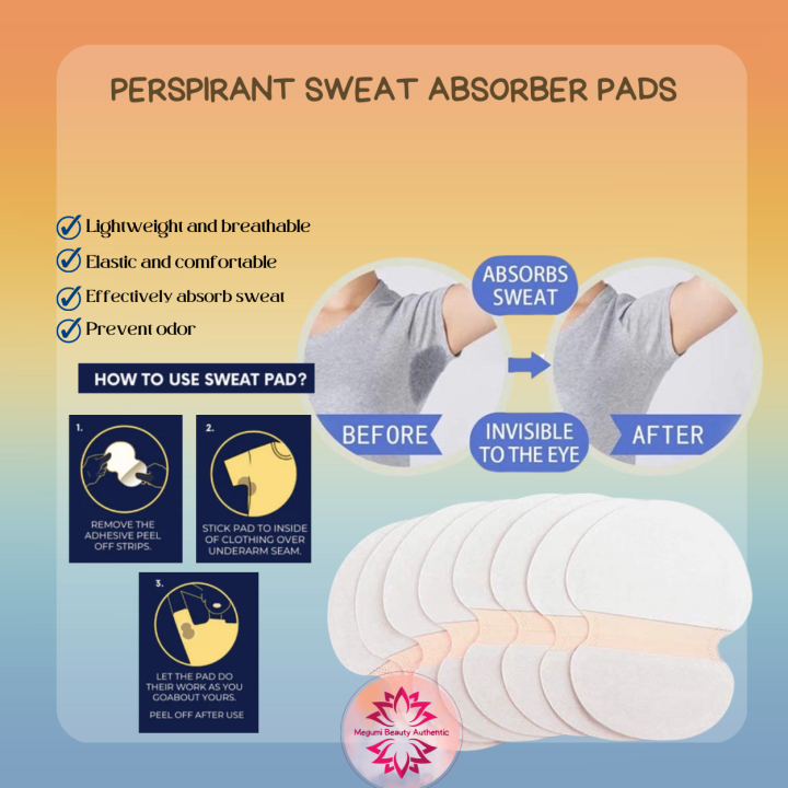 🍇MEGUMI BEAUTY AUTHENTIANTIC PERSPIRANT SWEAT ABSORBER PADS UNDERARM ...