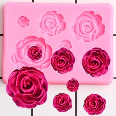 Rose Flowers Silicone Mold Craft Chocolate Baking Fondant Molds Cupcake Topper Wedding Cake Decorating Tools Candy Clay Moulds