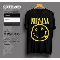 ผู้ชายเสื้อยืดเสื้อยืดแขนสั้นพิมพ์ลาย Nirvana Rockband แฟชั่นผู้ชาย