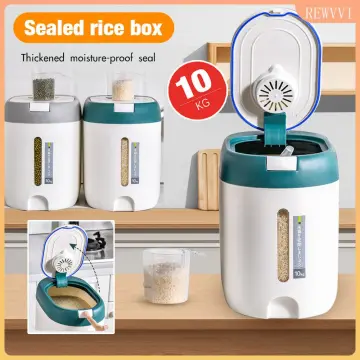 10kg Rice Food Storage Container Kitchen Dispenser Insect-proof W/Cup