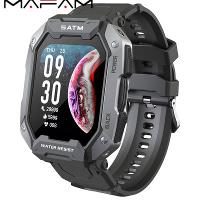 มาฟัม【💓ทางเลือกที่ดีที่สุด2023ใหม่ล่าสุดบนชั้น Smartwatch Olahraga C20 C20 Smartwatch Olahraga 1.7นิ้วสแควร์นาฬิกา IP68กันน้ำสแตนด์บายยาวอัตราการเต้นของหัวใจเครื่องวัดออกซิเจนในสายรัดข้อมือฟิตเนส