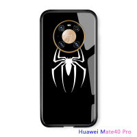 UCUCเคสใส่โทรศัพท์สำหรับHuawei Mate 40 Pro 5GกรณีMarvelเคสโทรศัพท์สำหรับซูเปอร์ฮีโร่กันกระแทกกระจกเทมเปอร์เคสหลังฝาปิดซิลิโคนนุ่มEdgeปลอก