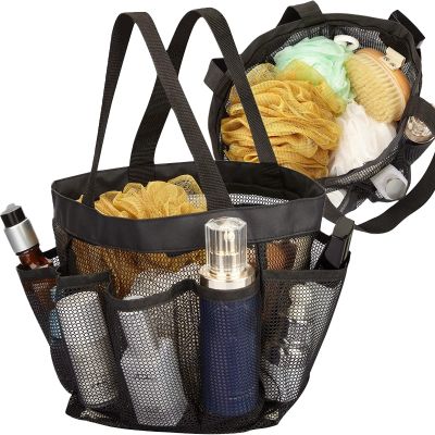 9 Pocket Mesh Quick Dry Shower Tote Bag Makeup Comestic Storage Basket Portable Travel Shoe Bag Set Toiletry and Bath Organizer