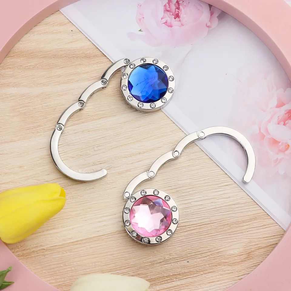 Creative Alloy Crystal Hooks Folding Bag Holder Tableside Bag hook