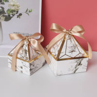 Gem Tower Bronzing Candy Box Small Cardboard Box Wedding Card Box DecorationPaper Gift Box Packaging Event &amp; Party Supplies