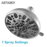 Rainfall Shower Head High Pressure Shower Head Brushed Nickel Round ABS Plastic Bathroom Top Spray Room Acccessories G1/2" Plumbing Valves