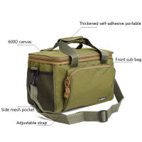 Square Canvas Lure Messenger กระเป๋าตกปลาผ้า Oxford การถ่ายภาพกลางแจ้ง Fishing Tackle Bag