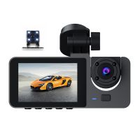 Car Video Recorder FHD3 Camera Car DVR Dashcam Rear View Camera 3In1 with Rear Lens Night Vision for Car Universal