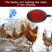 Poultry Water Heater Chicken Water Heater Base Deicer Heated Base Chicken Drinker Heated Pad