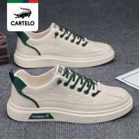 ✆✆ Cartelo crocodile mens shoes summer 2023 new Korean version trendy all-match white shoes mens sports and leisure sneakers