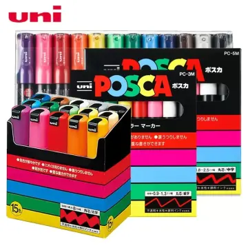 Uni Posca Paint Marker Set, Water-Based Acrylic Art Painting Pens