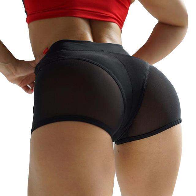 women-sexy-shorts-high-waist-workout-fitness-female-dance-shorts-see-through-mesh-patchwork-mature-pole-dancing-clubwear