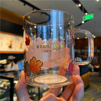 Starbuck Cup 2022เทศกาลกลางฤดูใบไม้ร่วง Sweet Dream Fox Pull Cream Glass Tabletop Coffee Cup ถ้วยดื่มทนความร้อน