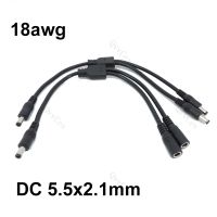 10A 18awg 2 way DC 1 male to 2 female male Splitter Power supply connector adapter Cable 19V 24V 12v 5.5x2.1mm Plug extension t1  Wires Leads Adapters