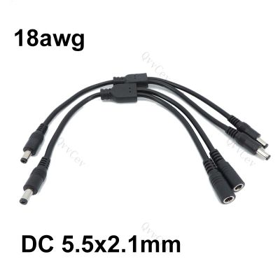 10A 18awg 2 way DC 1 male to 2 female male Splitter Power supply connector adapter Cable 19V 24V 12v 5.5x2.1mm Plug extension t1  Wires Leads Adapters