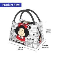 Mafalda Cartoon Quino Comics Thermal Insulated Lunch Bags Women Resuable Lunch Tote for Work Travel Multifunction Meal Food