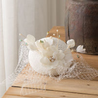 Wedding Fascinator Hat Lady Party Headpiece tail Fashion Headwear Church Flower Pearls Hair Accessories Bride Fascinators