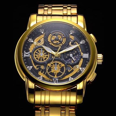 Mens Watches With Luminous Hands Classy Business Stainless Steel Band Wristwatches For Male