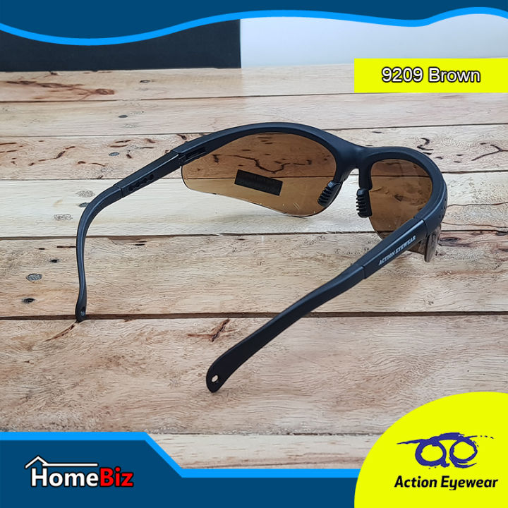action-eyeware-รุ่น-9209-brown-แว่นตานิรภัย-แว่นกันแดด2020-แว่นตากันuv-แว่นกันแดดผู้ชาย-แว่นตาราคาถูก-action-eyeware-แถมฟรีซองผ้าใส่แว่น