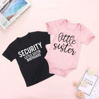 Security Little Sister Bodyguard เด็กเสื้อ Little Sister Big Brother เสื้อ Little Sister Romper Sibling Matching Tees Outfits