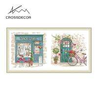 CROSSDECOR ตอนบ่ายในโปรวองซ์ภูมิทัศน์งานปักครอสติชลายชุดเย็บปักแบบทำมือสำหรับผู้เริ่มการตกแต่งบ้านภาพวาดศิลปะวงสวิง