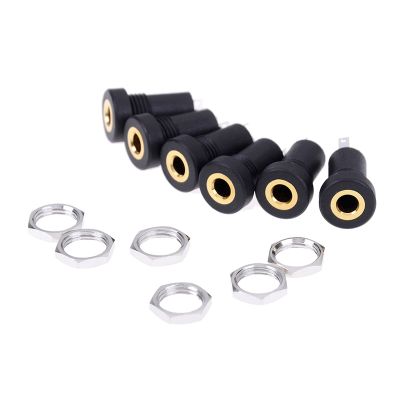 2Pcs/lot 3.5MM Audio Jack Socket 3 Pole Black Stereo Solder Panel Mount With Nuts Connector Black